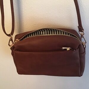 ✔️Vegan Brown Small Crossbody Bag